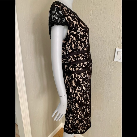 MSK Black Lace Dress Scoop Neck Little Black Dress LBD Party Size 10 - Picture 10 of 15